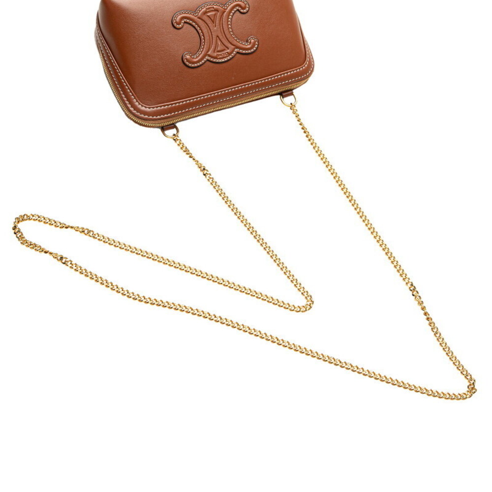 Celine Triomphe chain Shoulder Bag brown leather - Picture 8 of 8